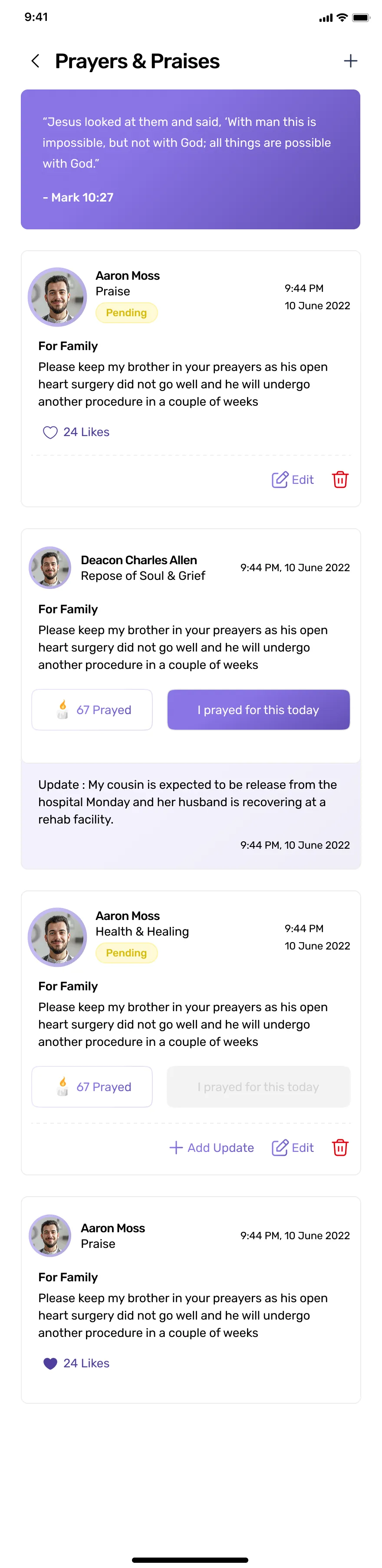 Church Community App — Prayer, Events & Marketplace UI — 03